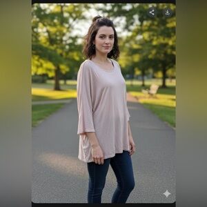 Jennifer Lopez Blush Long Sleeve Top A 0207